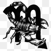 Scorpio PNG zodiac sign sticker black horoscope symbol