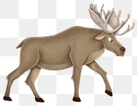 Cute moose png sticker hand drawn