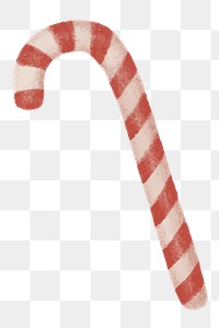 Candy cane png sticker hand drawn illustration