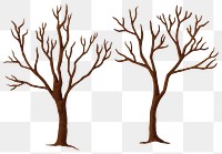 Trees in winter png sticker illustration collection