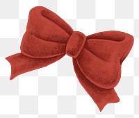 Cute red ribbon png sticker hand drawn 