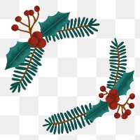 Christmas leaves ornament png sticker drawing