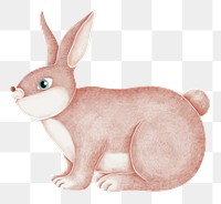 Winter pink rabbit animal png sticker illustration