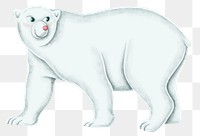 Winter polar bear animal png sticker hand drawn