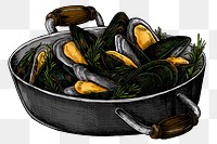 Colorful cooked mussels png transparent 
