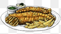 Colorful png fish and chips transparent 