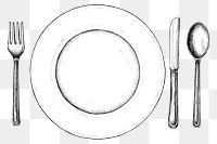 Black and white png table setting set 