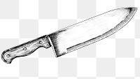 Black and white png cooking knife