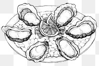 Black and white oyster salt-water bivalve platter