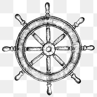 Black and white png ship wheel