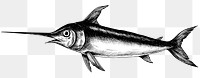 Black and white swordfish png 