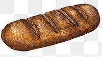 Colorful baguette French bread png transparent