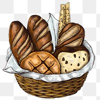 Colorful bread basket png transparent 