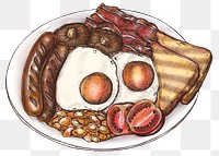 Colorful American breakfast png transparent 