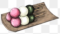 Colorful dango Japanese dumpling png 