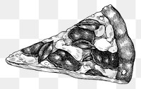 Hand drawn slice of pizza transparent png