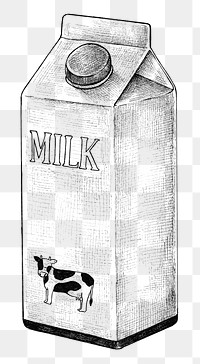 Hand drawn carton of milk transparent png