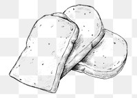 Hand drawn freshly bake toast transparent png