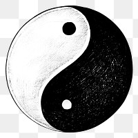 Hand drawn Yin and Yang symbol design element
