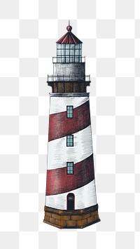 Hand drawn vintage lighthouse design element