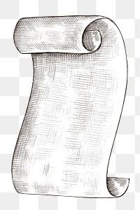 Hand drawn parchment paper roll design element