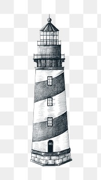 Hand drawn vintage lighthouse design element