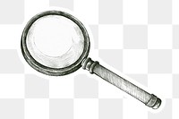 Hand drawn retro magnifying glass sticker design element