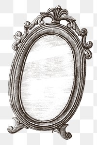 Hand drawn vintage mirror design element