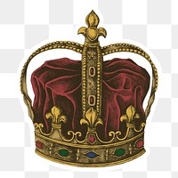 Hand drawn royal crown sticker design element