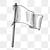 Hand drawn white flag sticker design element