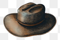 Hand drawn western hat design element