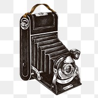 Hand drawn retro film camera design element