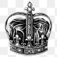 Hand drawn royal crown design element