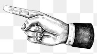 Hand drawn pointing hand design element