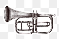 Hand drawn trumpet sticker design element