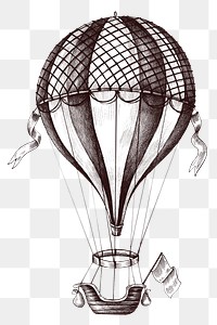 Hand drawn hot air balloon design element