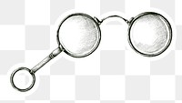 Hand drawn retro eyeglasses sticker design element