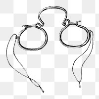 Hand drawn retro eyeglasses design element