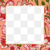 Gold square carnation flower frame design element 