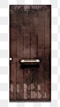 Brown watercolor door png clipart, architecture illustration
