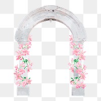 Wedding arch png pillar clipart, watercolor architecture illustration