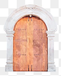 Ancient watercolor door  png clipart, architecture illustration