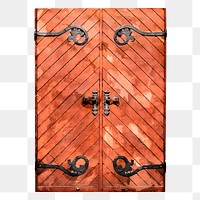 Watercolor wooden png door clipart, architecture illustration