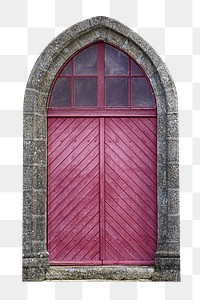 Arched church door png clipart, wooden exterior design