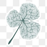  Doodle green clover leaf sticker with a white border design element