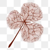 Doodle brown clover leaf sticker design element