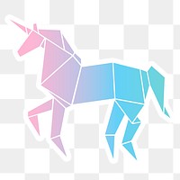 Cute unicorn craft png geometric cut out