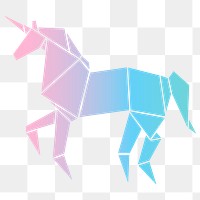 Colorful unicorn png origami paper craft