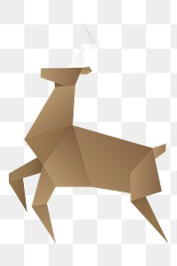 Deer polygon origami paper png