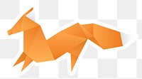Origami fox paper craft png cut out